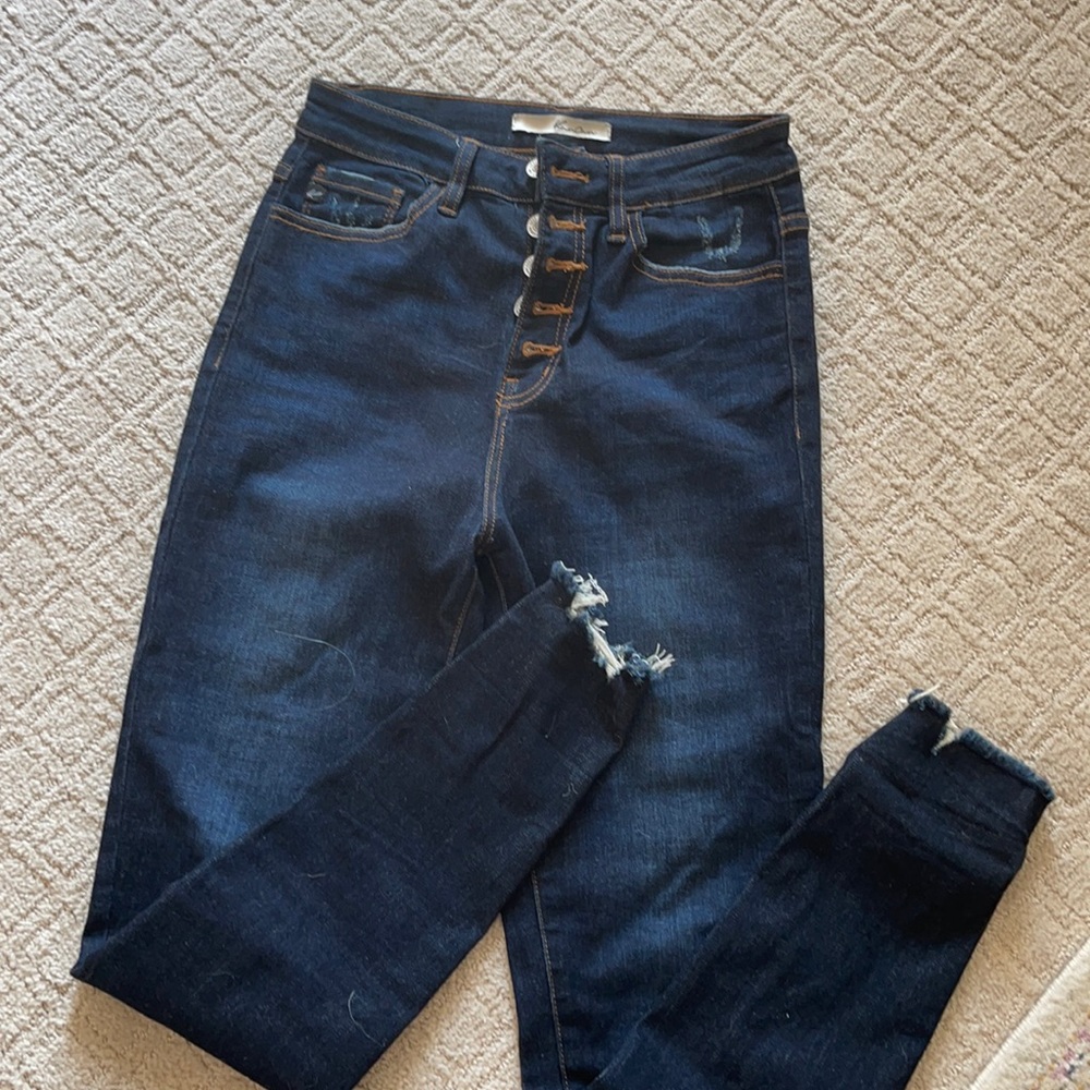 KanCan skinny dark wash.